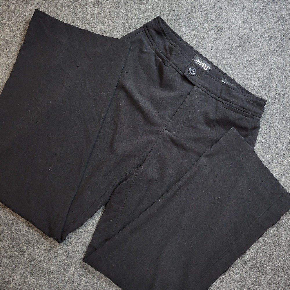 NYDJ Pants Womens 2 Black Stretch Dress Slacks Office Formal Career Wide Leg